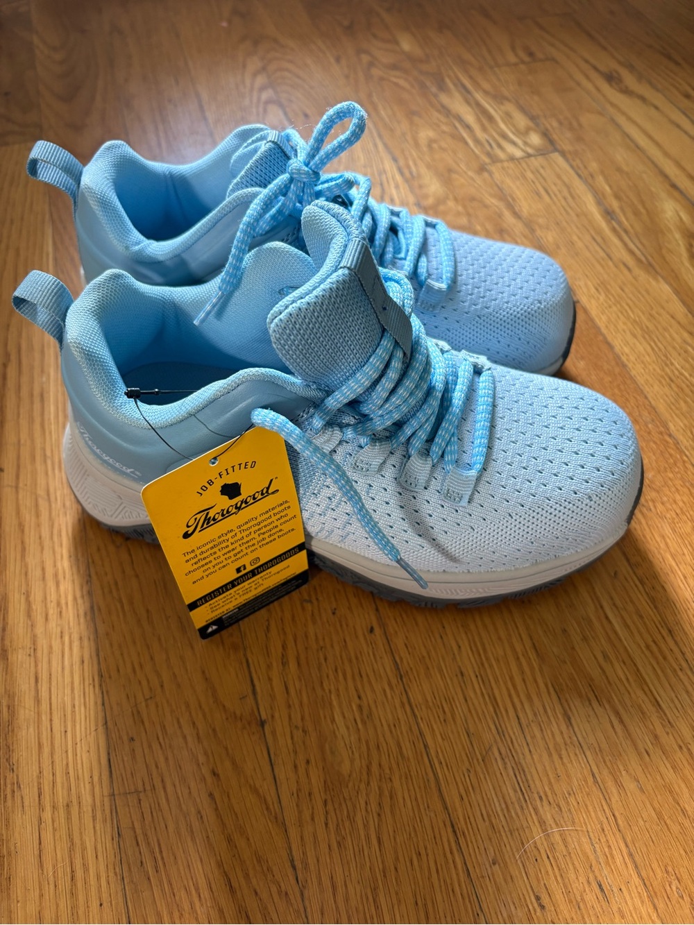 Light Blue Women's Ankle Boots & Booties - Breathable Lace-Up Comfort size 5
